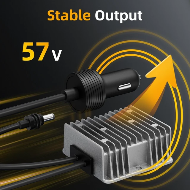 Alt view image 3 of 5 - Starlink Gen 3 Step Up Cigarette Lighter Power Adapter,12V/24V to 57V 4.5A Power Adapter with 2M Dual DC Cables,High-Efficiency 10V-36V to 57V Step-Up Converter Power Cord for Starlink Gen3 Router