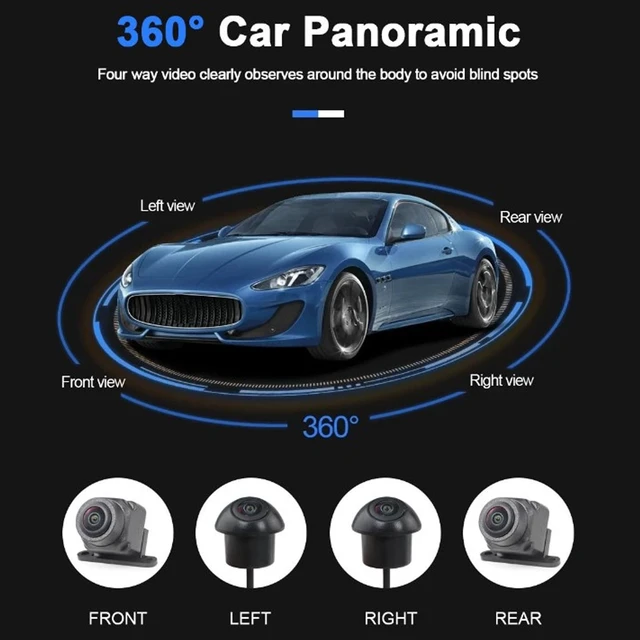 Alt view image 3 of 5 - AOWINHIT Car 360 Degree Panoramic View Camera System HD 1080P Front Rear Left Right All Round Camera for Car Center Control Screen Plastic Adjustable Angle (2053 Chip + 6048 Lens)