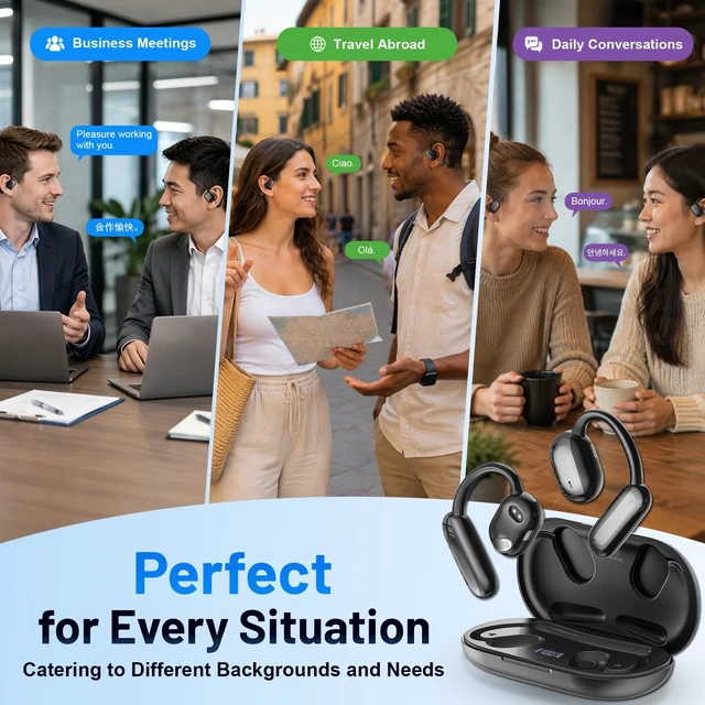 Alt view image 3 of 5 - Performance Master AI Translation Bluetooth Earbuds, Black
