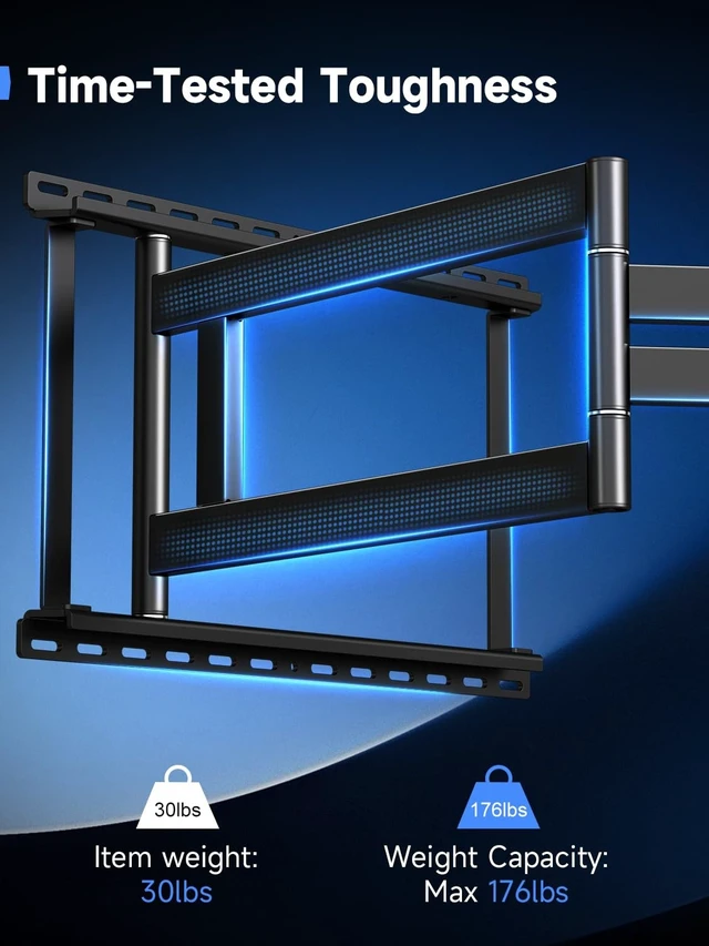 Alt view image 4 of 5 - Suptek 47.2" Long Arm TV Wall Mount for 42-100" TVs Holds up to 176lbs