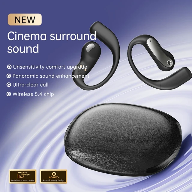 Alt view image 2 of 5 - CNBRO Open Ear Headphones Wireless Bluetooth 5.4 Sports Over Outer Ear Earbuds with Hooks Gym OWS IPX5 Waterproof Air Conduction Earphones Secure Fit Comfortable for Travel Commuting Running Dr