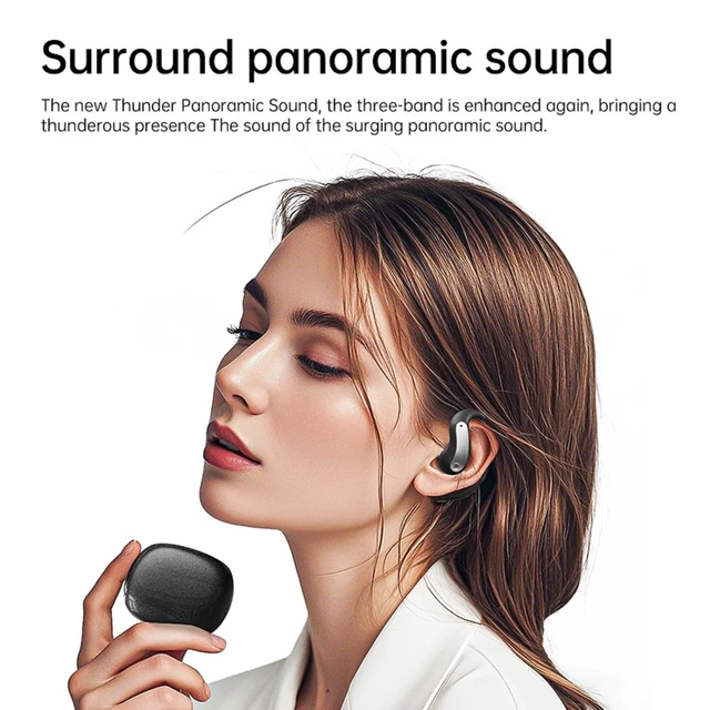 Alt view image 4 of 5 - CNBRO Open Ear Headphones Wireless Bluetooth 5.4 Sports Over Outer Ear Earbuds with Hooks Gym OWS IPX5 Waterproof Air Conduction Earphones Secure Fit Comfortable for Travel Commuting Running Dr