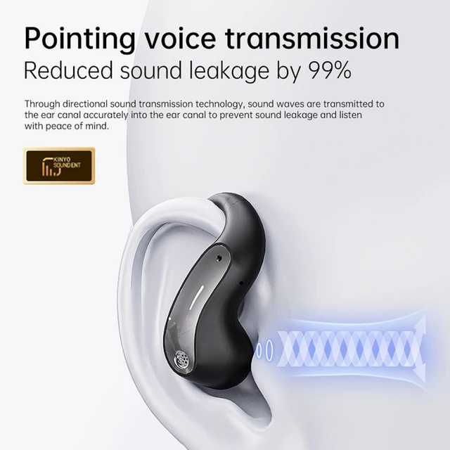 Alt view image 5 of 5 - CNBRO Open Ear Headphones Wireless Bluetooth 5.4 Sports Over Outer Ear Earbuds with Hooks Gym OWS IPX5 Waterproof Air Conduction Earphones Secure Fit Comfortable for Travel Commuting Running Dr
