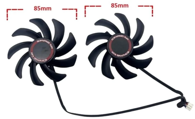 Alt view image 2 of 3 - AKUYAO 85mm 4Pin PWM Graphics Card Cooling Fan Replacement for XFX R9 390 R9 390X R9 280X FDC10H12S9-C Cooler Fan