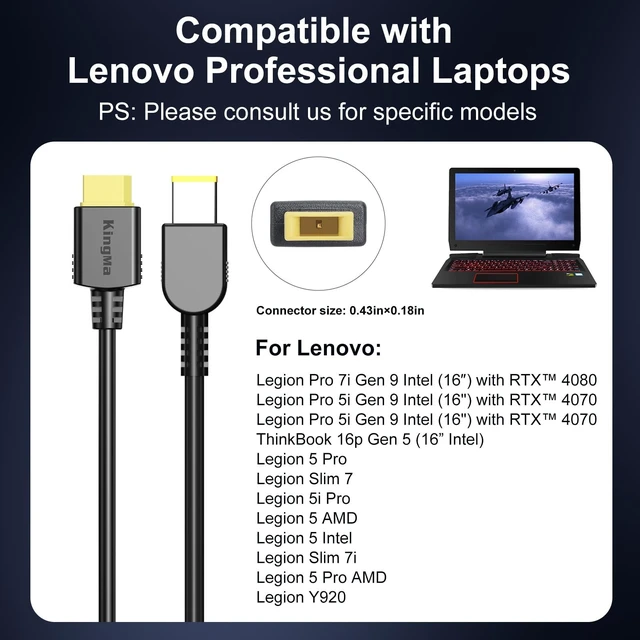 Alt view image 3 of 5 - KingMa 330W 300W Laptop Charger for Lenovo Legion Pro 9 7 7i 5i 5 16IRX9H