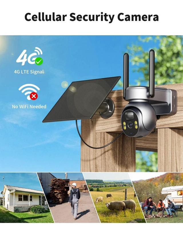 Alt view image 2 of 5 - LIWAN 4G LTE Cellular Security Camera Outdoor, No WiFi Security Camera, 2K