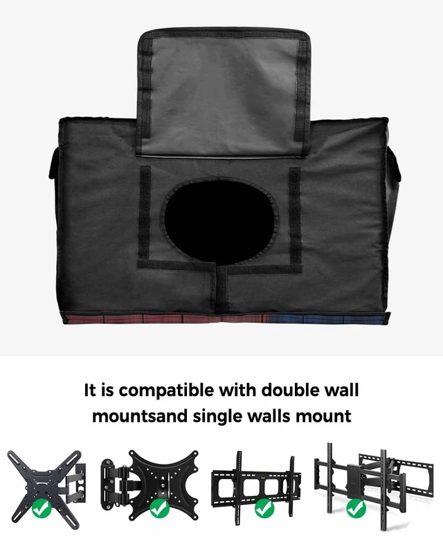 Alt view image 4 of 5 - Rocking Giraffee Outdoor TV Cover Vintage Wood Texas Flag Waterproof Weatherproof TV Covers for 60 to 65 Inch Outside Flat Screen TV Protector Shield 58" W x 37" H x 4.5" D