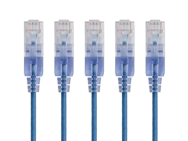 Alt view image 2 of 5 - Monoprice SlimRun Cat6A Ethernet Patch Cable - Snagless RJ45 UTP Pure Bare Copper Wire 10G 30AWG 20ft White 5-Pack