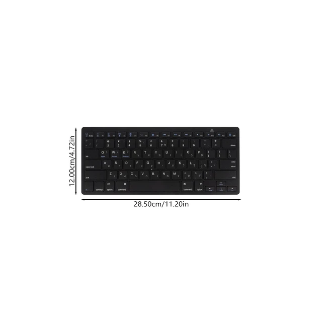 Alt view image 2 of 5 - Milisten Hebrew Keyboard Wireless English-Hebrew Keyboard Layout Portable Silent Thin Full Size for Laptop/Desktop Computer, Black