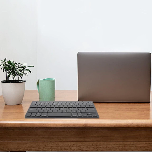 Alt view image 5 of 5 - Milisten Hebrew Keyboard Wireless English-Hebrew Keyboard Layout Portable Silent Thin Full Size for Laptop/Desktop Computer, Black