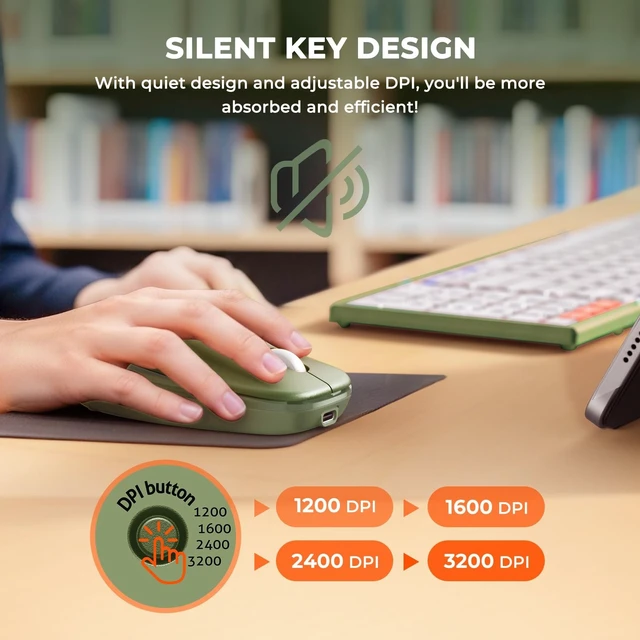 Alt view image 4 of 5 - MEETION Foldable Bluetooth Keyboard and Mouse, Portable Combo Green