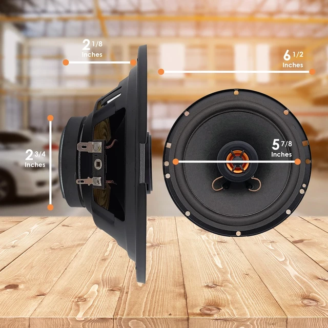 Alt view image 5 of 5 - Audiobank AB652S 6.5-Inch 2-Way Car Audio Coaxial Speakers, 1100W Max Total, 4 Ohm, 90dB Sensitivity, Injection Cone Woofer & Balanced Dome Tweeter, 2 Pairs/4 Speakers