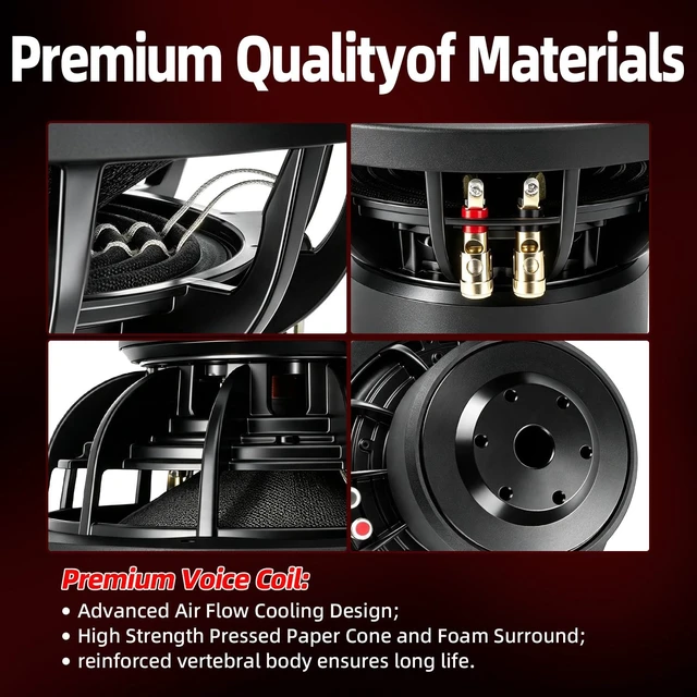 Alt view image 5 of 5 - WDiYA 8 in Subwoofers 1600W 4 Ohm SPL 8 Inch Car Sub Woofes