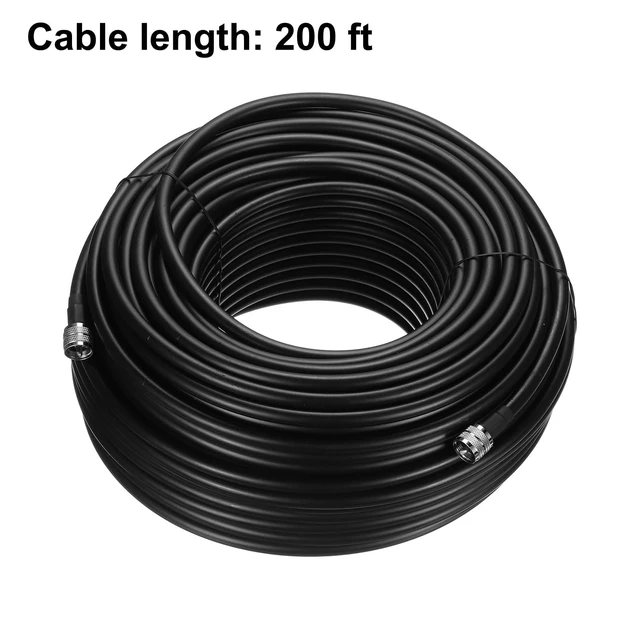 Alt view image 2 of 4 - uxcell RG8/U Coax Cable with Pl-259 Male Connectors for CB/Ham Radio 61m/200ft