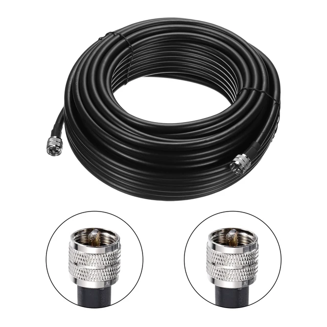 Alt view image 4 of 4 - uxcell RG8/U Coax Cable with Pl-259 Male Connectors for CB/Ham Radio 61m/200ft