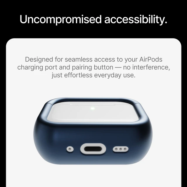 Alt view image 5 of 5 - Arc Pulse Compatible with AirPods Pro 3 Case (2025), Minimalist Protective Shock Absorption Aluminum Shells + Elastomer Inlays, Slide-On Fit Charging Case Cover