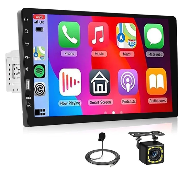 Alt view image 2 of 5 - 9" Single DIN Car Radio Stereo for Chevy GMC Trucks 1988 1989 1990 1991 1992-1994 with Carplay Android Auto Bluetooth 1 DIN Head Unit Touchscreen FM Radio Car Audio Receiver Backup Camera Mirror Link