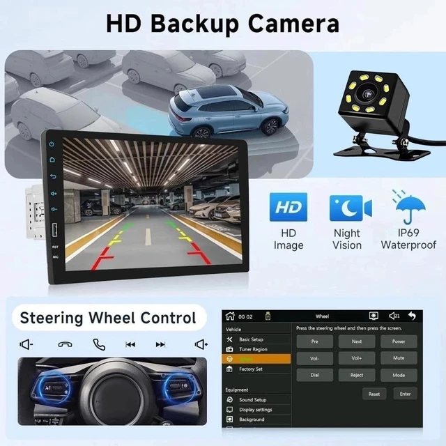 Alt view image 3 of 5 - 9" Single DIN Car Radio Stereo for Chevy GMC Trucks 1988 1989 1990 1991 1992-1994 with Carplay Android Auto Bluetooth 1 DIN Head Unit Touchscreen FM Radio Car Audio Receiver Backup Camera Mirror Link