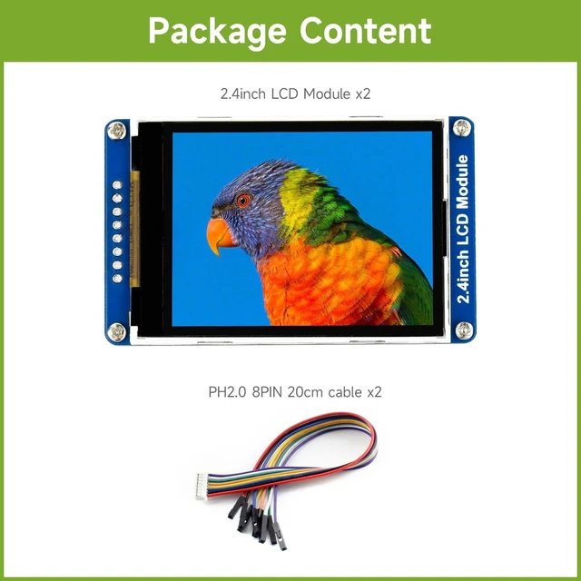 Alt view image 2 of 5 - waveshare 2PCS 2.4inch LCD Display Module with 65K RGB Colors 240320 Resolution SPI Interface