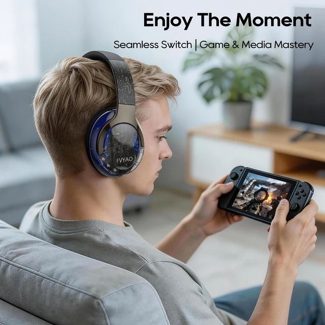 Alt view image 5 of 5 - BUGANI Bluetooth Headphones Over Ear with RGB Light