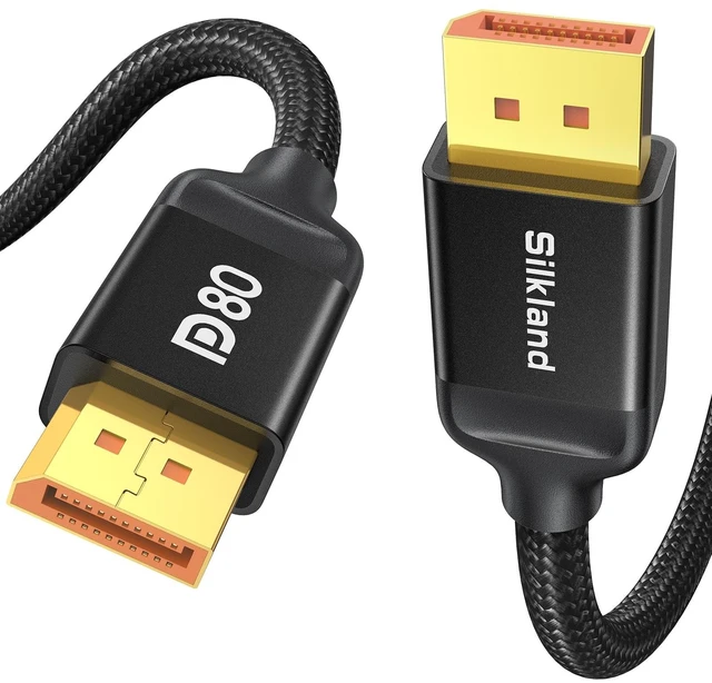 Main image of Silkland 80Gbps DisplayPort Cable 2.1 10FT/3M, DP80 HDR Gaming Cord for PC