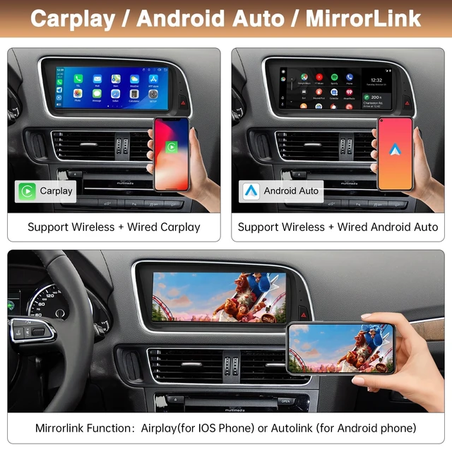 Alt view image 4 of 5 - Wireless Carplay Touch Screen for Audi Q5 Display Upgrade Screen 2009-2017 Year with 3G MMI System Support Android Auto,Mirrorlink,Siri,Bluetooth