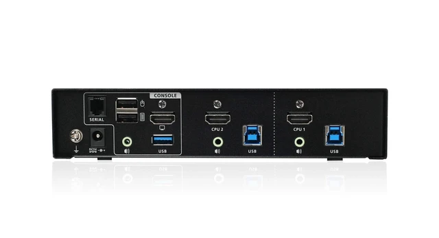 Alt view image 3 of 5 - IOGEAR 2-Port HDMI 4K KVMP Switch - 2-Port USB 3.1 Hub Transfer Rate 5Gbps - 4K 60Hz - Control 2 Computers w/1 Keyboard Mouse - HD Audio - Auto Scan Mode - TAA - Mac / Win - GCS1932H
