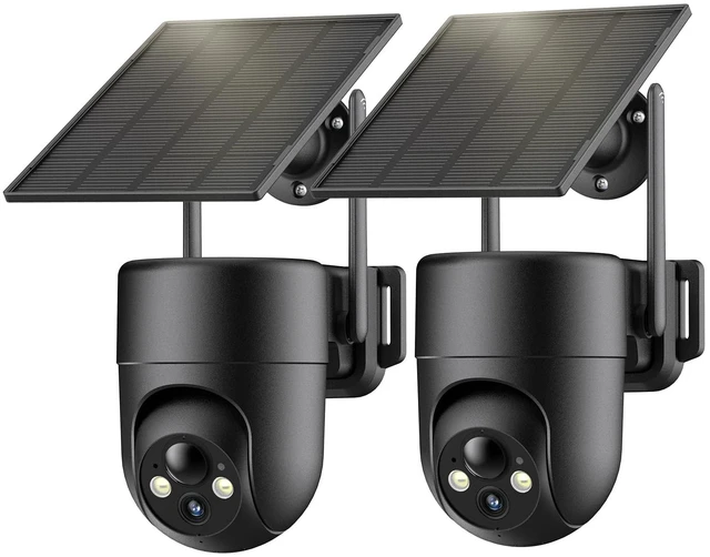 Main image of ELYSOO Security Cameras Wireless Outdoor, 2K Color Night Vision, 2.4GHz WiFi, Solar Powered Camera Outdoor Wireless, 2 Pack