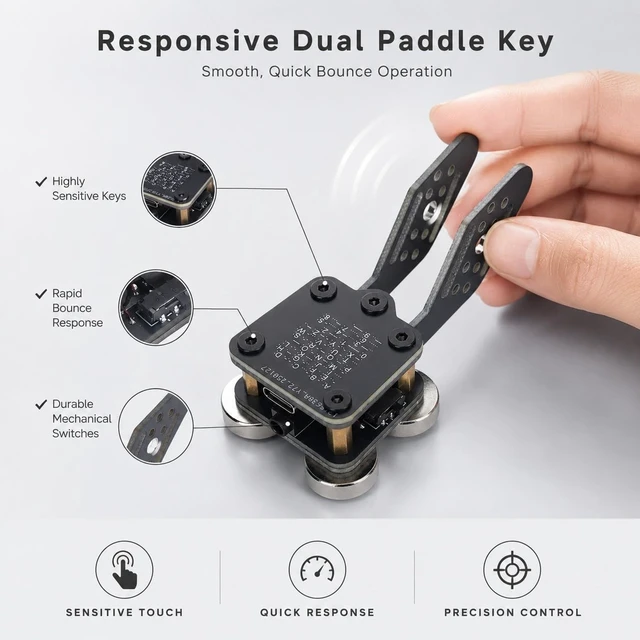 Alt view image 4 of 5 - LAISANIM Portable Morse Code Keyer, with Responsive Double Paddle Design & Nd Magnetic Base
