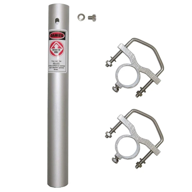 Alt view image 4 of 5 - Tram 200-Watt Dual-Band 2-Section Fiberglass Base Antenna with 50-Ohm UHF SO-239 Connector, 8-Ft. 4-in. Tall (Black)