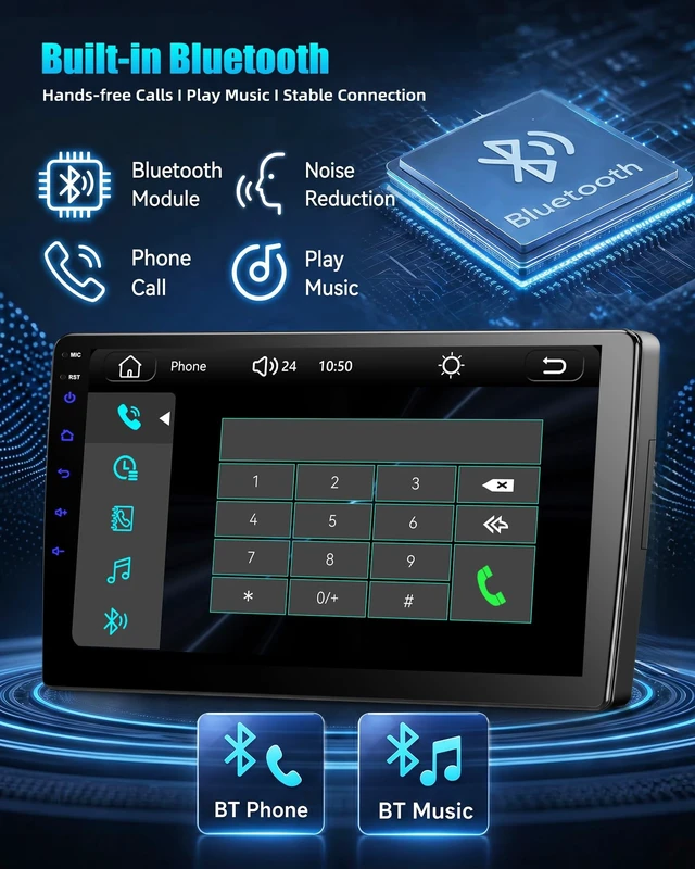 Alt view image 4 of 5 - Car Stereo for Hyundai Elantra 2012-2013 9 Inch Car Radio with Bluetooth FM/RDS Carplay Android Auto Mirror Link SWC Backup Camera