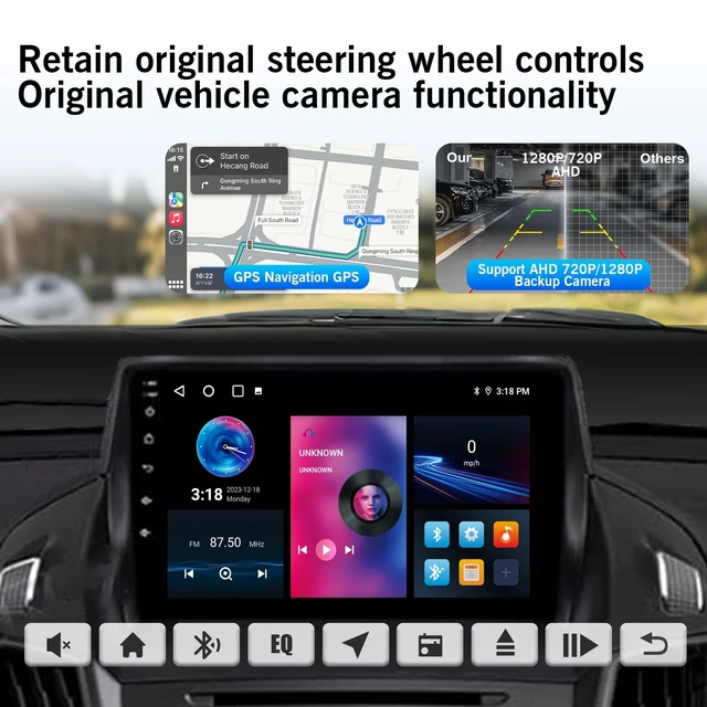 Alt view image 5 of 5 - Upgrade 8 Core 4G+32G Android 14 Car Radio for Ford Escape 2013-2019