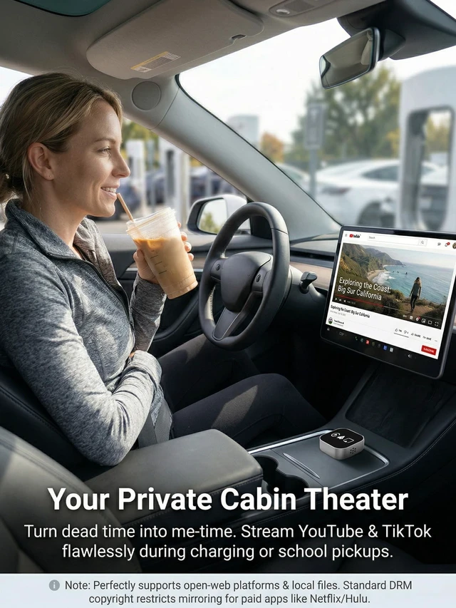 Alt view image 2 of 5 - UFOself 4in1 Wireless CarPlay Android Auto Adapter Screen Mirroring Silver