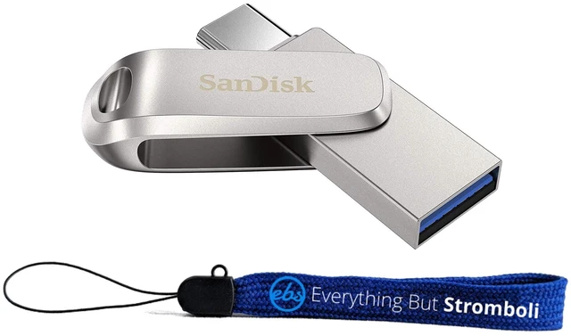 Main image of SanDisk Ultra Dual Drive Luxe USB Type-C 32GB Flash Drive for Smartphones, Tablets, and Computers - High Speed USB 3.1 Pen Drive (SDDDC4-032G-G46) Bundle with (1) Everything But Stromboli Lanyard
