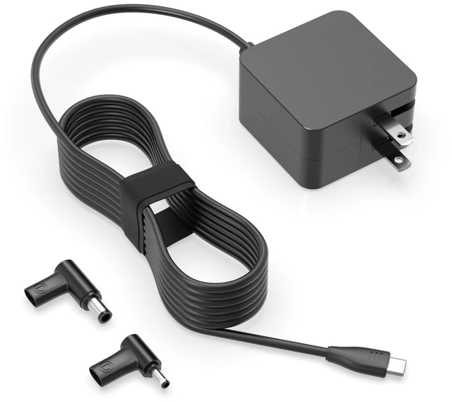 Main image of Superer 65W GaN USB-C Charger Fit for Dell Latitude 5320 5420 5520 3330 3430 3530 3440 3540 3450 3550 3120 3140 2-in-1, Pro 13 14 16 Plus Laptop - Type C AC Adapter, Includes 2 DC Adapter Tips