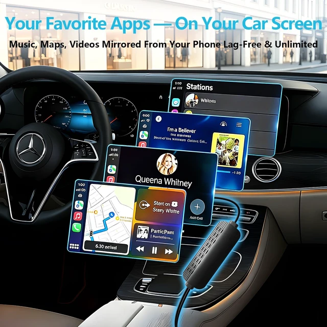 Alt view image 4 of 5 - Koogold Wireless CarPlay Adapter with Screen Mirroring Plug and Play