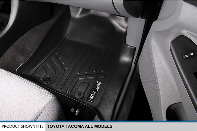 Alt view image 3 of 5 - SMARTLINER Custom Fit Floor Mats 2 Row Liner Set for 2005-2011 Toyota Tacoma