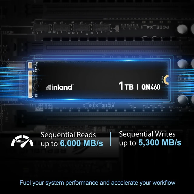 Alt view image 3 of 5 - Inland QN460 1TB NVMe SSD PCIe 4.0 Gen4x4 Internal Solid State Drive