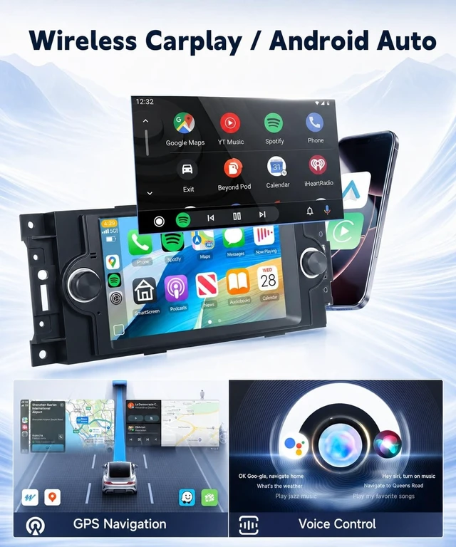 Alt view image 3 of 5 - 8-Core 4G+64G Car Stereo for Dodge Ram 1500 2500