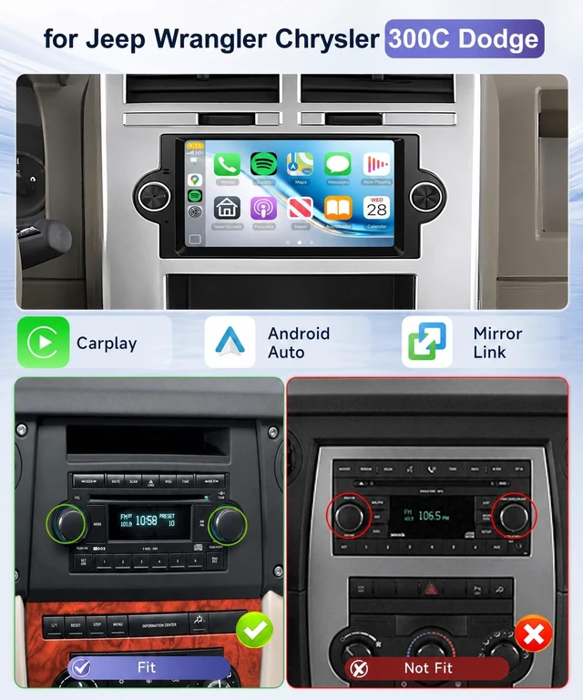 Alt view image 2 of 5 - 8-Core 4G+64G Car Stereo for Dodge Ram 1500 2500