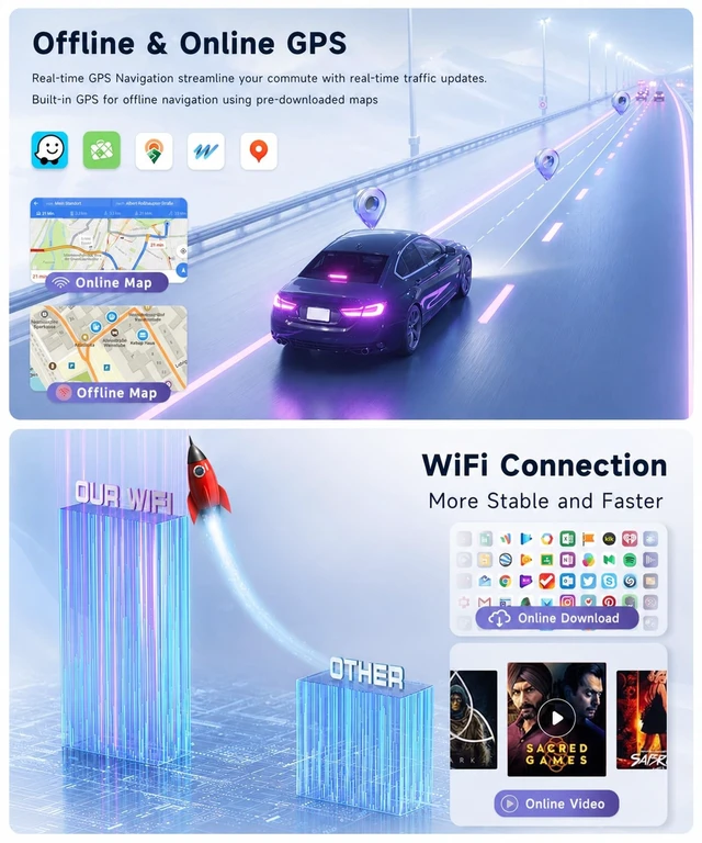 Alt view image 5 of 5 - 8-Core 4G+64G Car Stereo for Dodge Ram 1500 2500