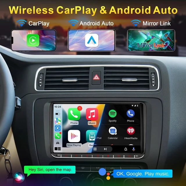 Alt view image 2 of 5 - cogamichi Car Radio for Volkswagen VW Golf MK5 MK6 Jetta Beetle Passat Sharan Tiguan Touran Seat Polo with Wireless Carplay & Android Auto, 9 inch VW Stereo Touch Screen with FM AM Radio (9 inc