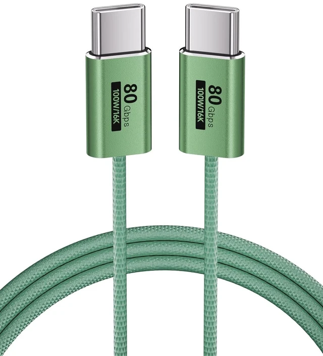 Main image of KMMXXCPMGreed,3.3FTThin USB C to USB C Cable 80Gbps Data Transfer Compatible with Thunderbolt 5/4/3,Slim Connector,USBC 100W Fast Charging,16K/8K/4K HD Video for Monitor,MacBook,iPhone 17/16,Docking