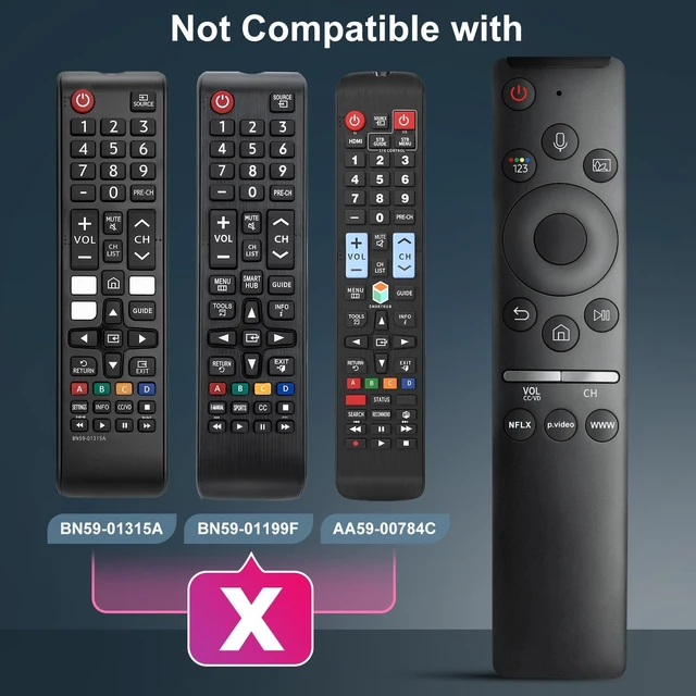 Alt view image 4 of 5 - Voice Remote for Samsung Smart TV QLED UHD Frame Curved Solar 4K 8K Q60 Q70 Q80 Q90 8 Series 9 Series TU8000 AU8000 CU7000 CU8000 DU7200 DU8000 Voice Remote Control Replacement