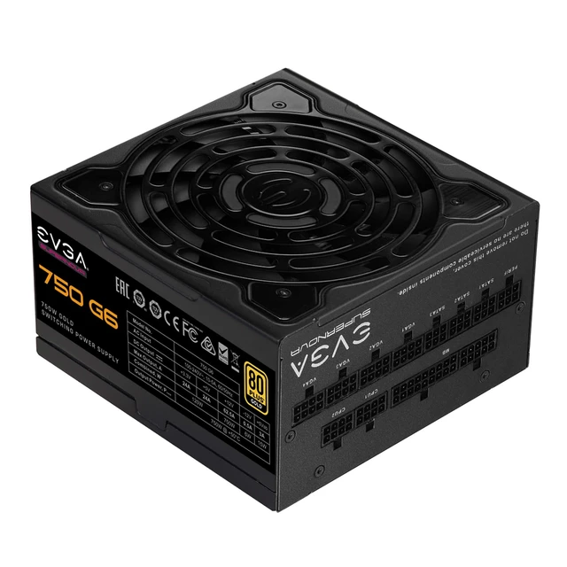 Alt view image 4 of 5 - EVGA 750 G6, 80 Plus Gold 750W, Fully Modular, Eco Mode with FDB Fan, 100% Japanese Capacitors, 10 Year Warranty, Includes Power ON Self Tester, Compact 140mm Size, Power Supply 220-G6-0750-X1