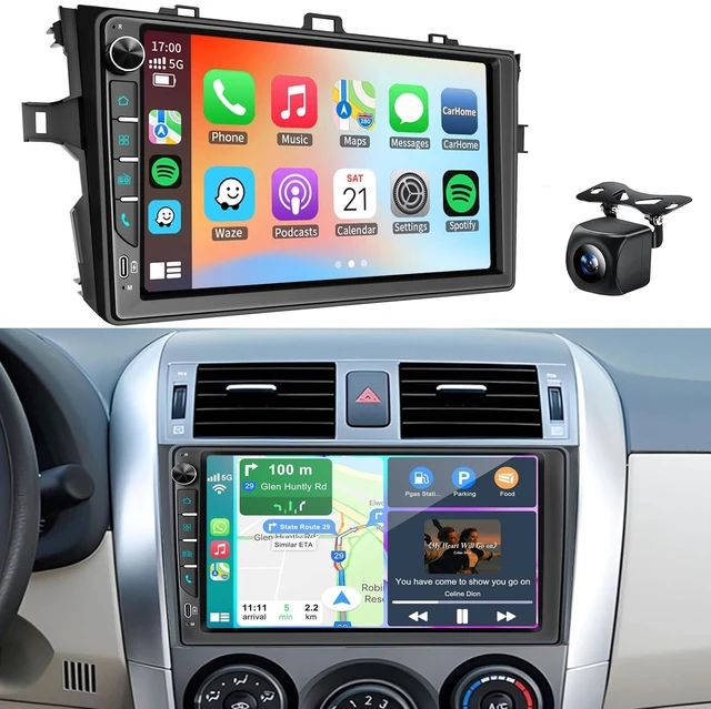 Main image of 9 inch Touchscreen Car Radio Stereo for Toyota Corolla 2009-2013 Wireless Carplay Android Auto Navi Volume Knob Backup Camera SWC