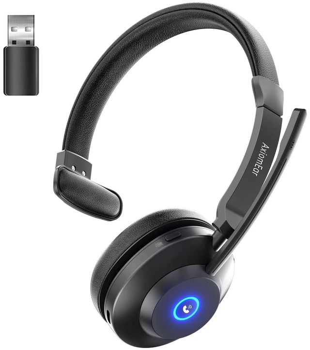 Main image of AxiomEar Bluetooth Wireless Headset with Mic for Work, Advanced Noise Reduction Microphone, Clear Calls - Comfortable On-Ear Headphones, Bluetooth 5.3, Applicable to Laptop, PC, Zoom, Office, P