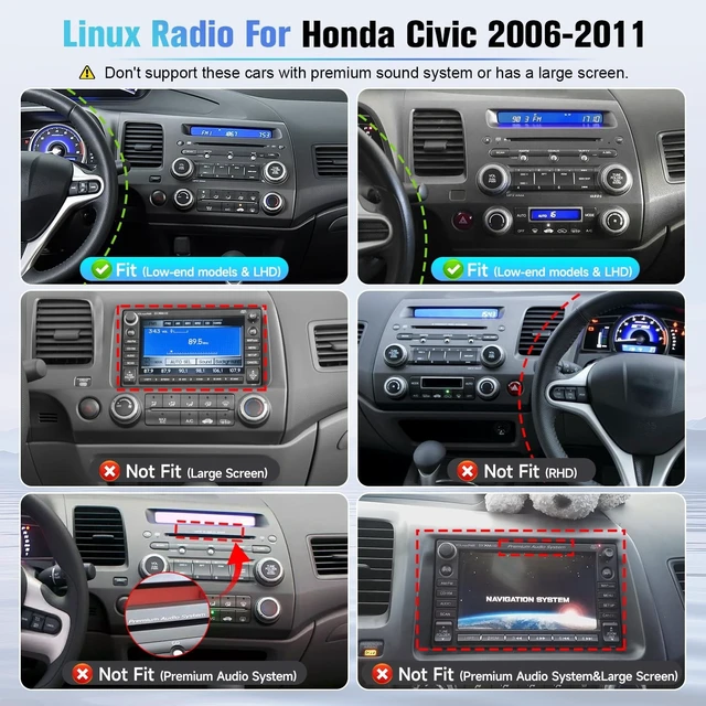 Alt view image 2 of 5 - Naifay Fast Boot Linux Car Stereo for Honda Civic 2006-2011