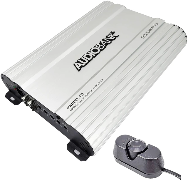 Main image of AUDIOBANK P5000.1 Monoblock Car Amplifier - 5000W Class A/B Subwoofer Amp, 2/4 Ohm Stable, MOSFET Power Supply, Variable LPF, Bass Boost, Remote Level Control
