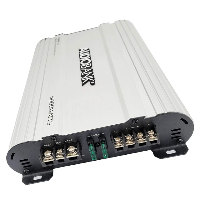 Alt view image 3 of 5 - AUDIOBANK P5000.1 Monoblock Car Amplifier - 5000W Class A/B Subwoofer Amp, 2/4 Ohm Stable, MOSFET Power Supply, Variable LPF, Bass Boost, Remote Level Control